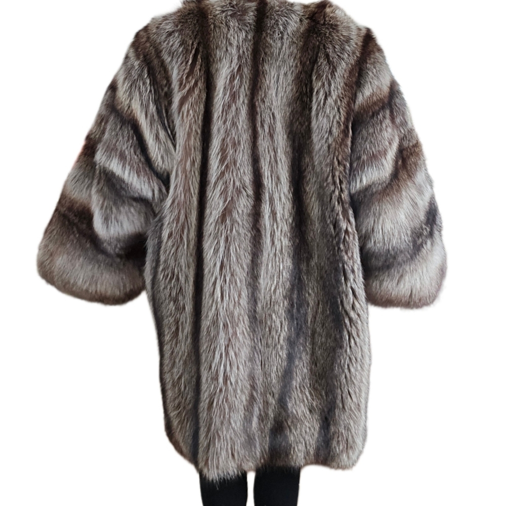 Vintage Bergdorf Goodman Genuine Raccoon Fur XL Stroller Coat Jacket - Picture 9 of 15